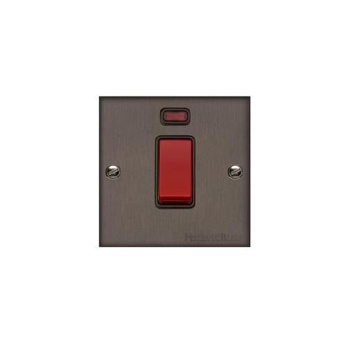 Bauhaus Range Matt Bronze Switches & Sockets, BH9 - 45A DP Cooker Switch with Neon (single plate) by Heritage Brass By M-Marcus