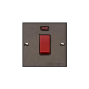 Bauhaus Range Matt Bronze Switches & Sockets, BH9 - 45A DP Cooker Switch with Neon (single plate) by Heritage Brass By M-Marcus