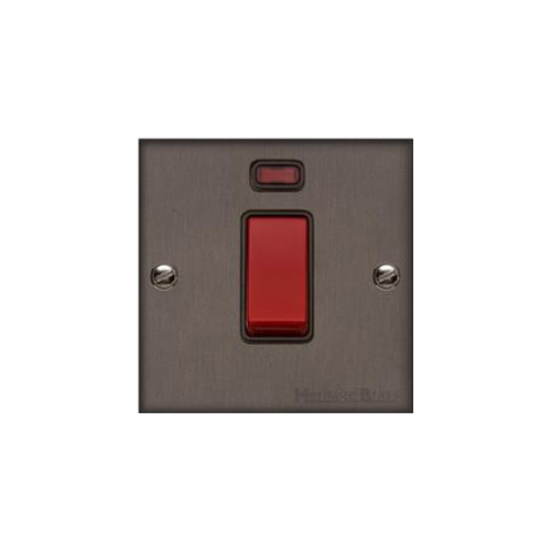 Bauhaus Range Matt Bronze Switches & Sockets, BH9 - 45A DP Cooker Switch with Neon (single plate) by Heritage Brass By M-Marcus