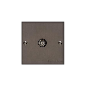Bauhaus Range Matt Bronze Switches & Sockets, BH9 - 1 Gang Non-Isolated TV Coaxial Socket by Heritage Brass By M-Marcus