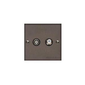 Bauhaus Range Matt Bronze Switches & Sockets, BH9 - TV/Satellite Socket by Heritage Brass By M-Marcus