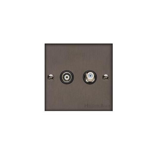 Bauhaus Range Matt Bronze Switches & Sockets, BH9 - TV/Satellite Socket by Heritage Brass By M-Marcus