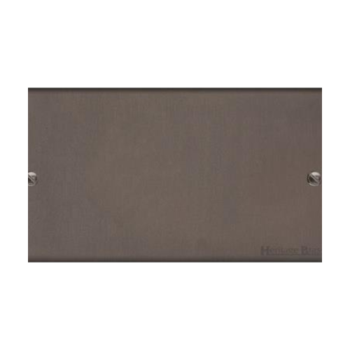 Bauhaus Range Matt Bronze Switches & Sockets, BH9 - Double Blank Plate by Heritage Brass By M-Marcus