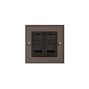 Bauhaus Range Matt Bronze Switches & Sockets, BH9 - 2 Gang Secondary Line Socket by Heritage Brass By M-Marcus