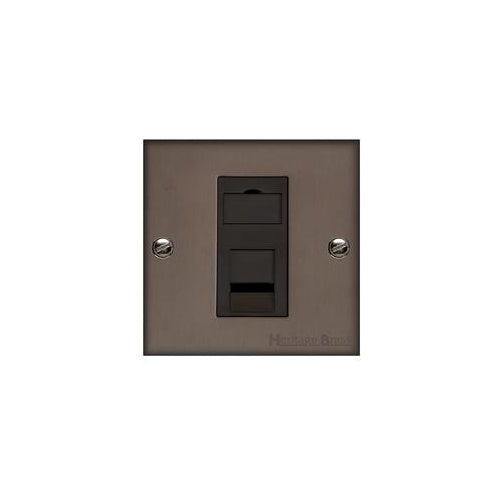 Bauhaus Range Matt Bronze Switches & Sockets, BH9 - 1 Gang RJ45 by Heritage Brass By M-Marcus
