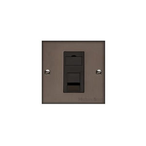 Bauhaus Range Matt Bronze Switches & Sockets, BH9 - 1 Gang RJ11 by Heritage Brass By M-Marcus