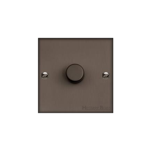 Bauhaus Range Matt Bronze Switches & Sockets, BH9 - 1 Gang Dimmer 250 watts (Compatible with halogen/ incandescent bulbs) by Heritage Brass By M-Marcus