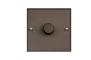 Bauhaus Range Matt Bronze Switches & Sockets, BH9 - 1 Gang Dimmer 400 watts (Compatible with halogen/ incandescent bulbs) by Heritage Brass By M-Marcus