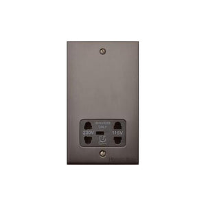 Bauhaus Range Matt Bronze Switches & Sockets, BH9 - Shaver Socket Output Voltage 110/240V by Heritage Brass By M-Marcus
