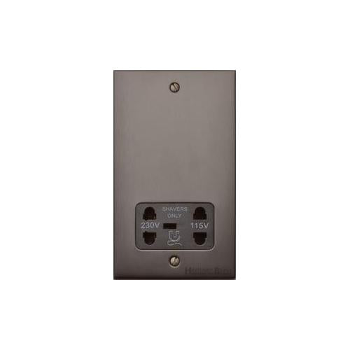 Bauhaus Range Matt Bronze Switches & Sockets, BH9 - Shaver Socket Output Voltage 110/240V by Heritage Brass By M-Marcus