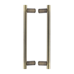 Bar Back to Back Door Pull Handle - Antique Brass - 336 mm