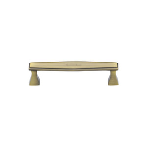 Deco Cabinet Pull Handle - Antique Brass - 128 mm