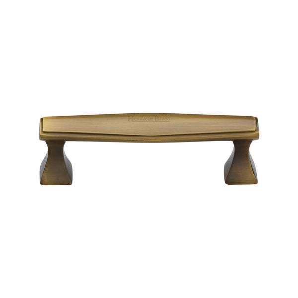 M Marcus - Heritage Brass, Deco Cabinet Pull Handle, Cabinet Hardware, Cabinet Pull Handles