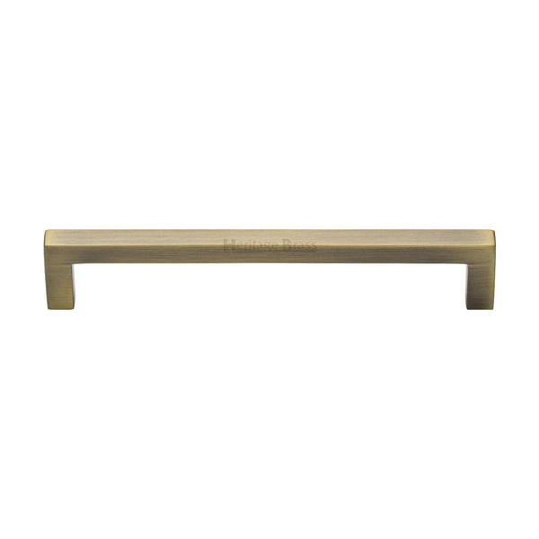 M Marcus - Heritage Brass, Square Metro Cabinet Pull Handle, Cabinet Hardware, Cabinet Pull Handles