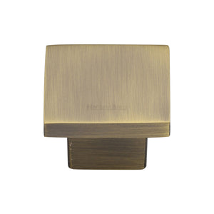 Classic Square Cabinet Knob by M Marcus - Heritage Brass