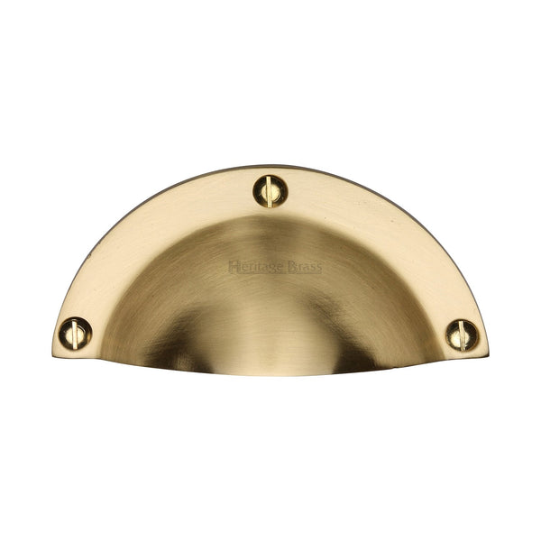 M Marcus - Heritage Brass, Traditional Cabinet Drawer Pull, Cabinet Hardware, Drawer Cup Pulls