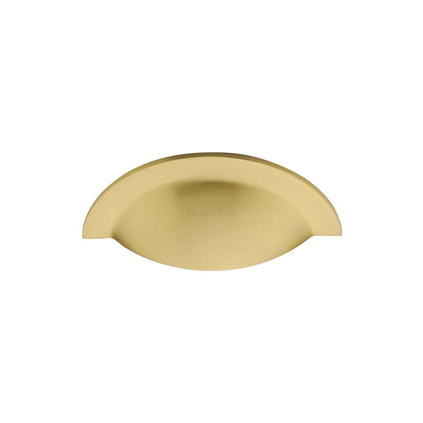 Crescent Drawer Cup Pull by M Marcus - Heritage Brass