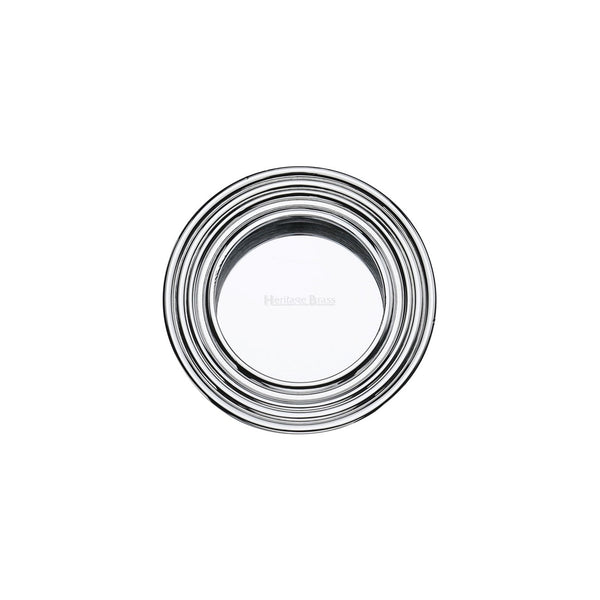Round Reeded Flush Pull by M Marcus - Heritage Brass