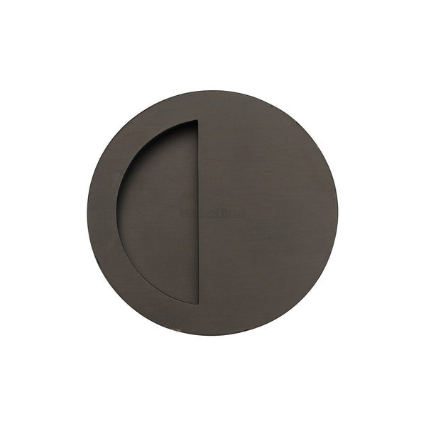 Round Half Moon Flush Pull by M Marcus - Heritage Brass
