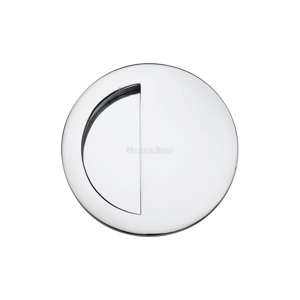 Round Half Moon Flush Pull by M Marcus - Heritage Brass