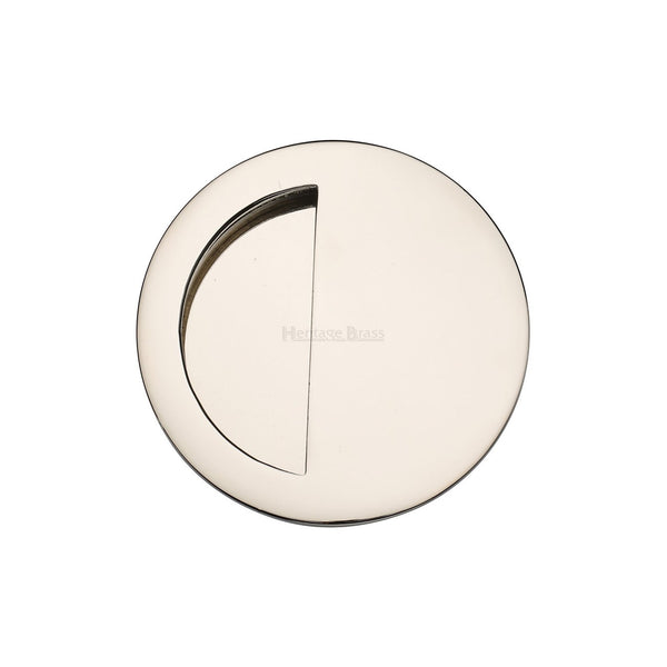 Round Half Moon Flush Pull by M Marcus - Heritage Brass