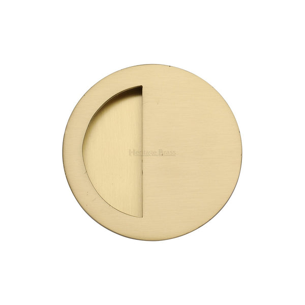 Round Half Moon Flush Pull by M Marcus - Heritage Brass