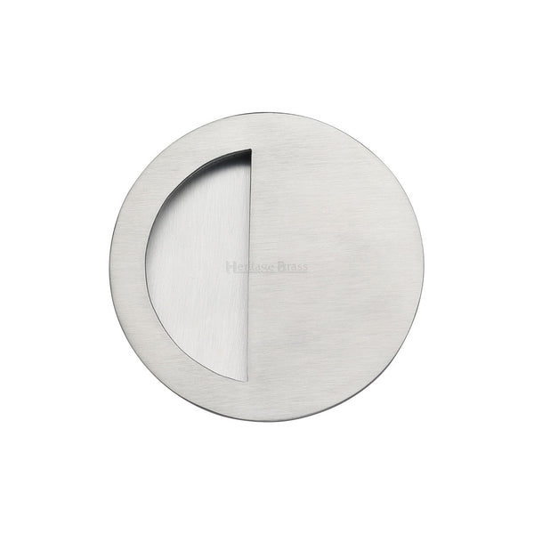 Round Half Moon Flush Pull by M Marcus - Heritage Brass