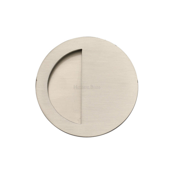 Round Half Moon Flush Pull by M Marcus - Heritage Brass