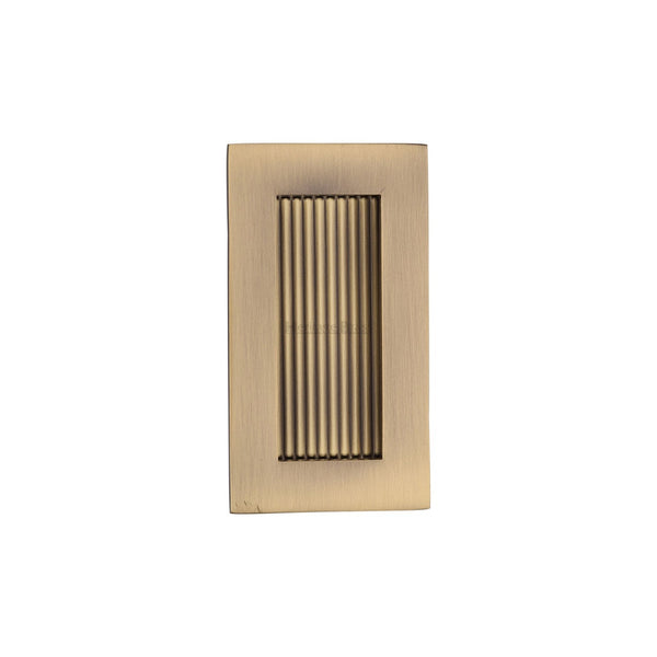 Reeded Rectangular Flush Pull by M Marcus - Heritage Brass