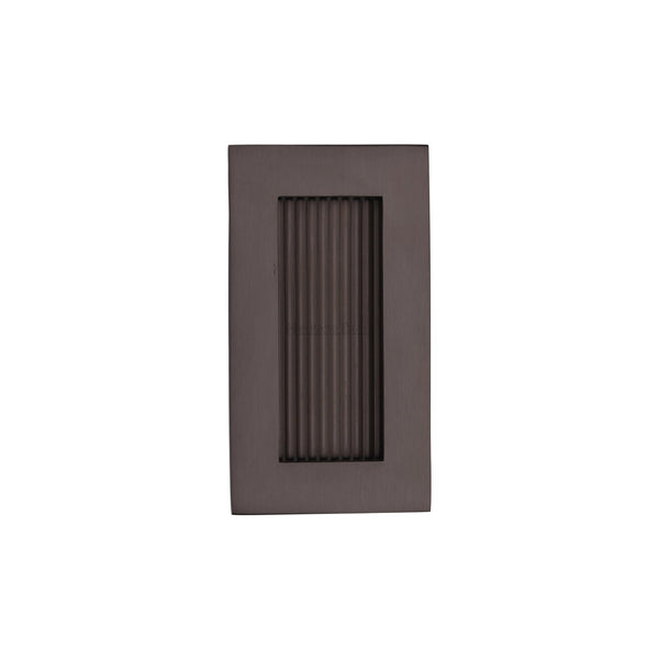 Reeded Rectangular Flush Pull by M Marcus - Heritage Brass