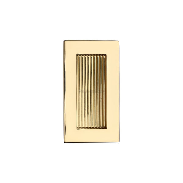 Reeded Rectangular Flush Pull by M Marcus - Heritage Brass