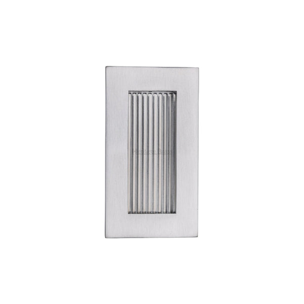 Reeded Rectangular Flush Pull by M Marcus - Heritage Brass