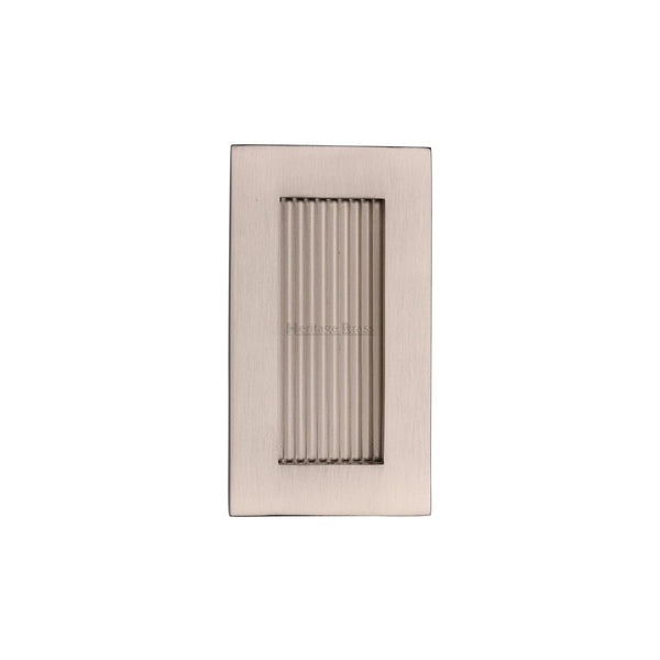 Reeded Rectangular Flush Pull by M Marcus - Heritage Brass