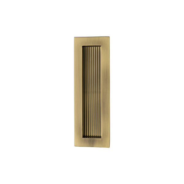 Reeded Rectangular Flush Pull by M Marcus - Heritage Brass