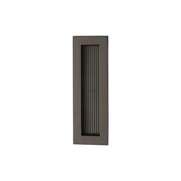 Reeded Rectangular Flush Pull by M Marcus - Heritage Brass