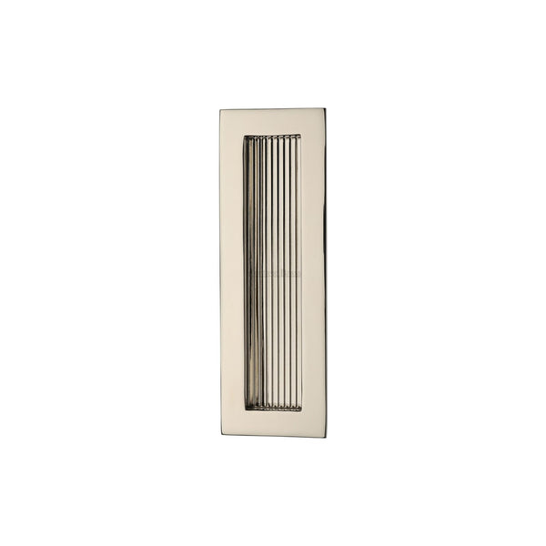 Reeded Rectangular Flush Pull by M Marcus - Heritage Brass