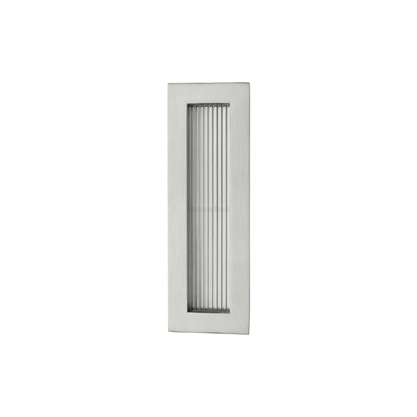 Reeded Rectangular Flush Pull by M Marcus - Heritage Brass
