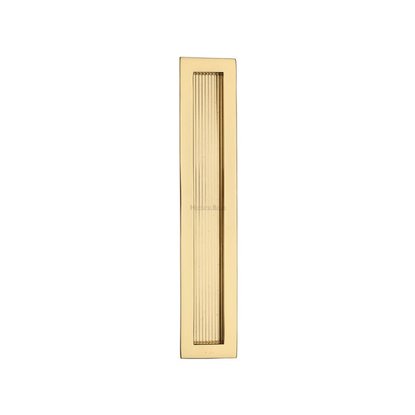 Reeded Rectangular Flush Pull by M Marcus - Heritage Brass