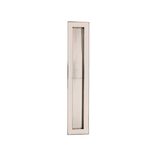 Reeded Rectangular Flush Pull by M Marcus - Heritage Brass