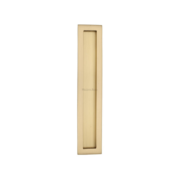 Reeded Rectangular Flush Pull by M Marcus - Heritage Brass