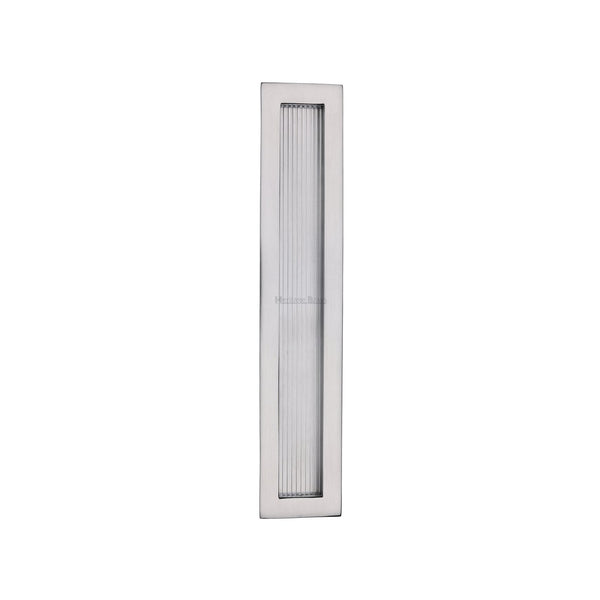 Reeded Rectangular Flush Pull by M Marcus - Heritage Brass