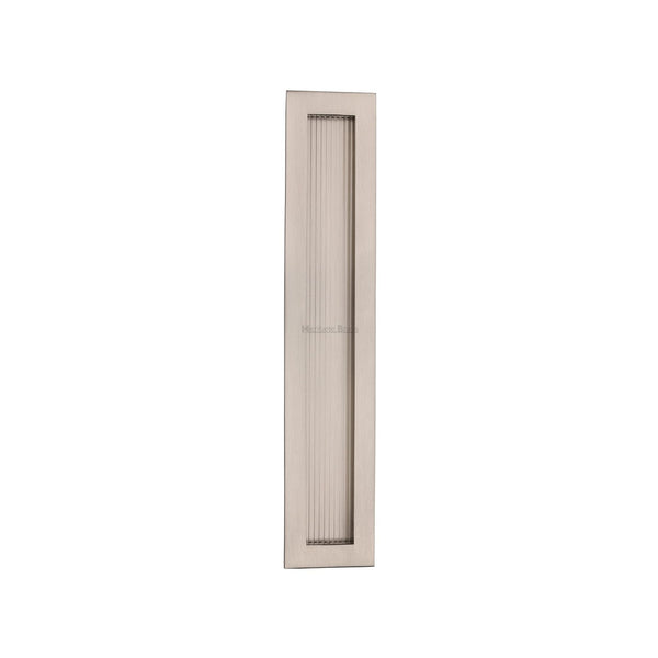 Reeded Rectangular Flush Pull by M Marcus - Heritage Brass
