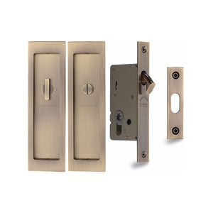 Flush Pull Privacy Set by M Marcus - Heritage Brass