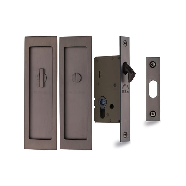 Flush Pull Privacy Set by M Marcus - Heritage Brass