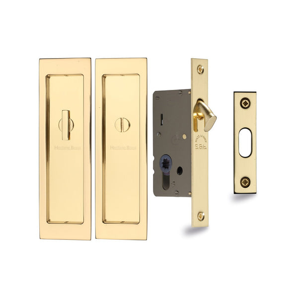 Flush Pull Privacy Set by M Marcus - Heritage Brass