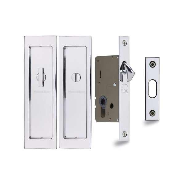 Flush Pull Privacy Set by M Marcus - Heritage Brass