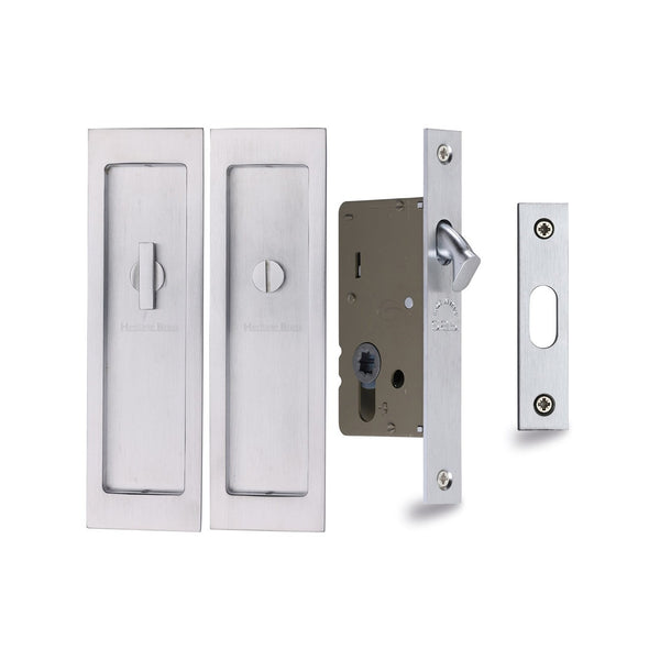Flush Pull Privacy Set by M Marcus - Heritage Brass