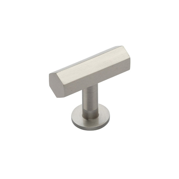 Hexagon T-Bar Cabinet Knob with Rose by M Marcus - Heritage Brass