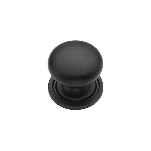 Victorian Round Cabinet Knob with Base by M Marcus - Heritage Brass