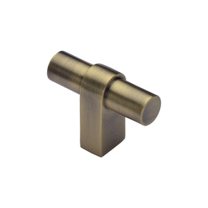 Industrial T-Bar Cabinet Knob by M Marcus - Heritage Brass